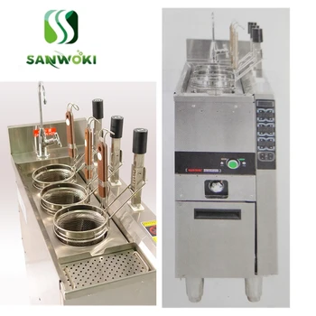 

Commercial Professional 30L Electric Standing Auto Lift-up Noodle Cooker with 3 Baskets Automatic basket lift Pasta Cooker