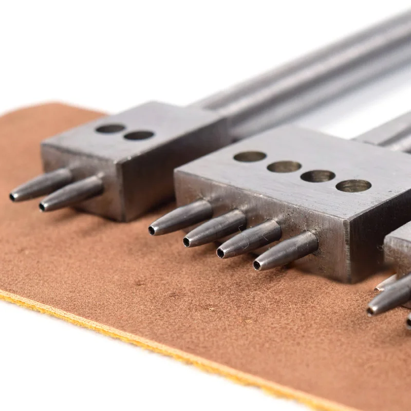 Round Leather Punching Tool DIY Handmade 2/4/6 Prong 4/5/6/8mm spacing