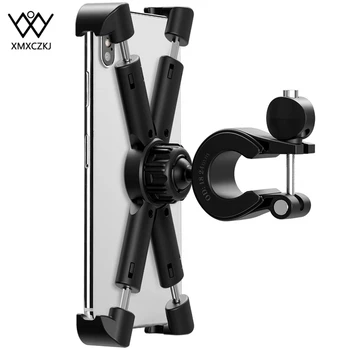 

XMXCZKJ Bicycle Phone Holder For iPhone 11Pro Redmi Motorcycle Mobile Cellphone Holder Bike Handlebar X Clip Stand Mount Bracket