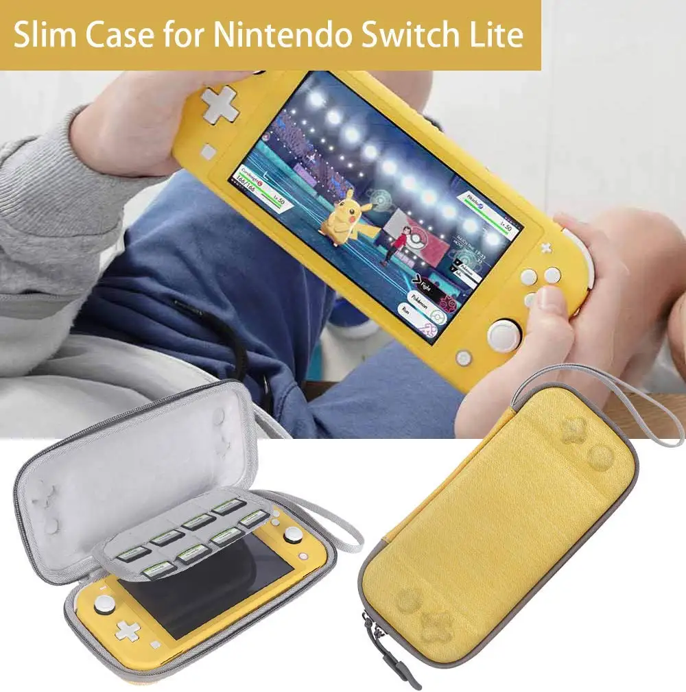 Тонкий чехол для консоли nintendo Switch Lite, защитный портативный чехол для переноски, Жесткий Чехол для хранения в путешествии с 8 игровыми слотами