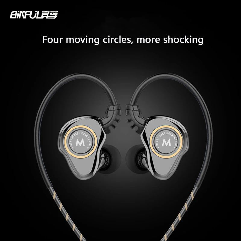 

Wired Double Unit Drive In Ear Earphone Bass Subwoofer HIFI 6D Sound Quality Music Sport Earphone Type C Headset earbuds