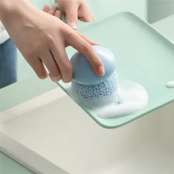 

Household Kitchen Cleaner Tool Nordic Fashion Cleaning Tool ABS Nylon Cloud Shaped Practical Bowl Cleaning Brush