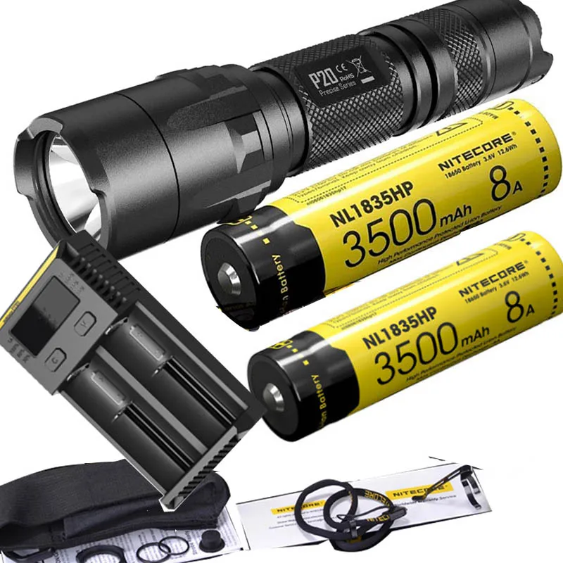 Тактическая вспышка NITECORE P20 фонарь CREE XM-L2 max 800 люмен двойной переключатель задний