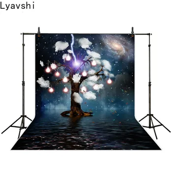 

Lyavshi photography backdrop dreamy Star night clouds thunder butterfly eternal tree background photo studio