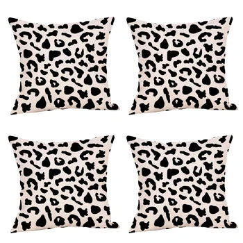 

4pcs/pack Cotton Linen Home Car Interior Living Room Office Protective Throw Pillow Cover Milk Cow Pillowcase Bedroom Decorative