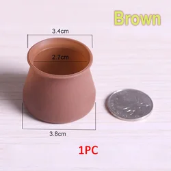 Silicone Non - Slip Furniture Leg Floor Protectors (Large Round Brown)