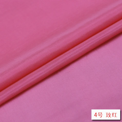 Sewing Fabric 100*140cm New printing dyeing silk cotton fabric solid color base lining silk fabric by meter prink red white