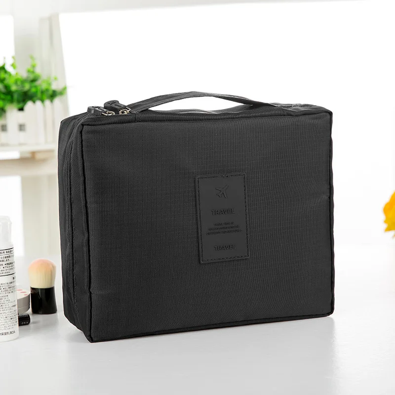Multifunction Travel Cosmetic Bag Women Makeup Bags Toiletries Organizer Waterproof Female Storage Make Up Cases Wholesale - Цвет: Black