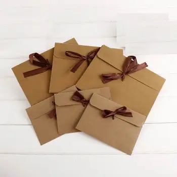 

300pcs S & L Kraft Paper Pocket Bag Kerchief Handkerchief Silk Scarf Packing Boxes Card Gift Envelope Ribbon Box