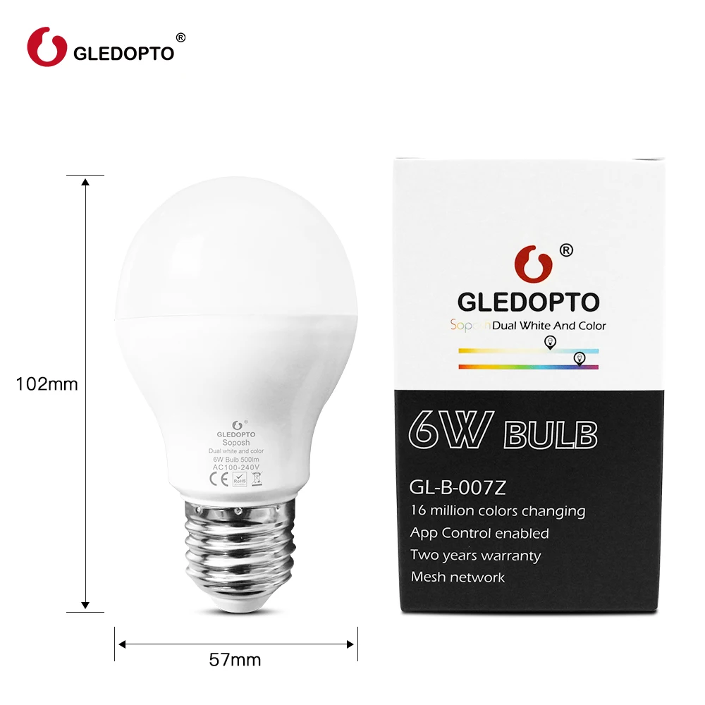 Светодиодная RGB лампа Zigbee 6 Вт совместима с Echo Plus Philips HUE шлюзом SmartThings|Комплекты