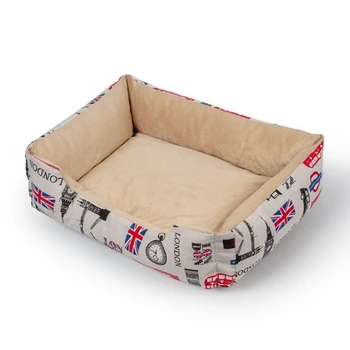 

Round Pet Nest Pet Sofa Winter Warm Four Seasons Universal Cotton Linen Dog Nest Pet Sofa Print Pattern Personality Removable an