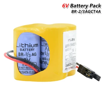 

6 Volt BR-2/3AGCT4A Battery Pack 4400mAh A98L-0031-0025 PLC Li-ion Batteries Dry Battery For Real-time Clock Alarm System