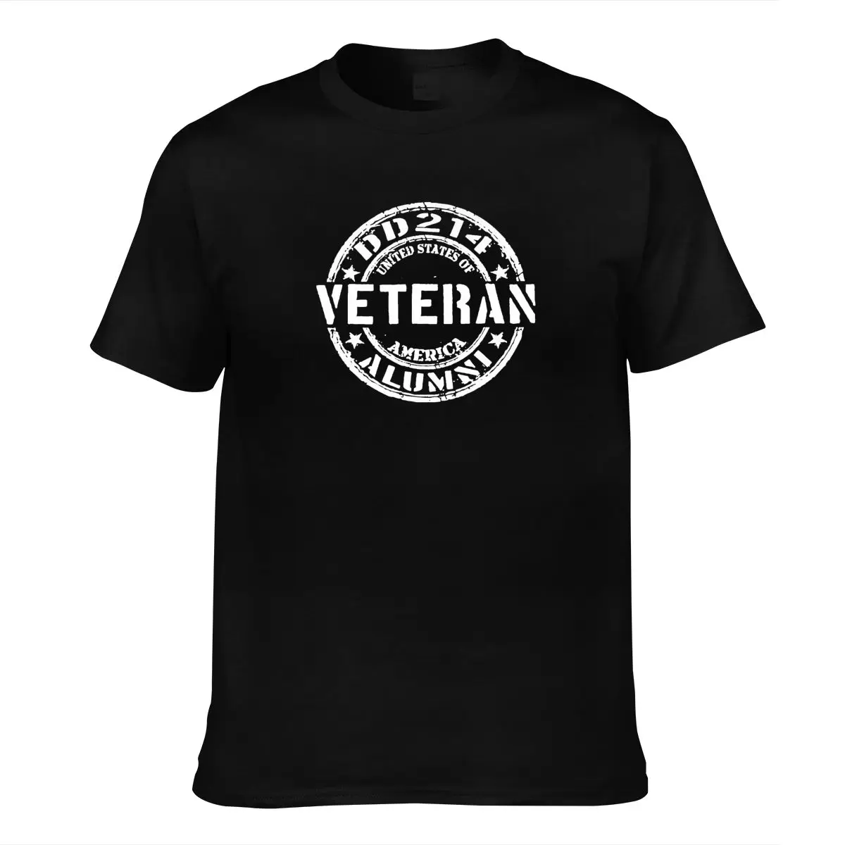 

DD214 Alumni Distressed American Circle Veteran Tops Tee T Shirt T-Shirt Popular Tagless