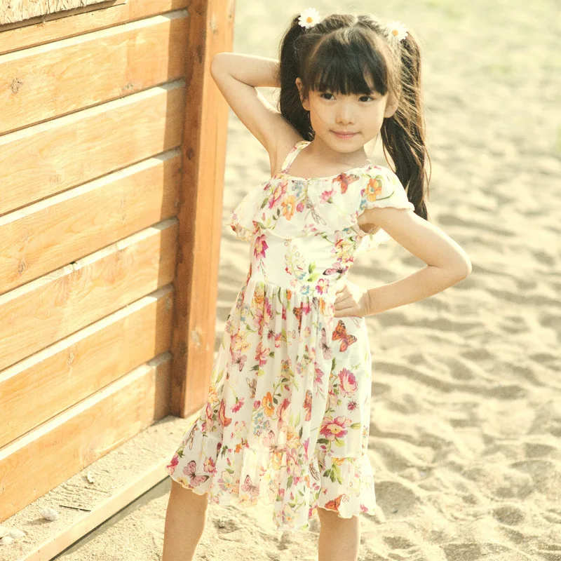 

Girls Swimwear Pastoral Style Sophisticated Style One-Shoulder One-piece zhang qun shi Split Type KID'S Swimwear Two Piece Set H