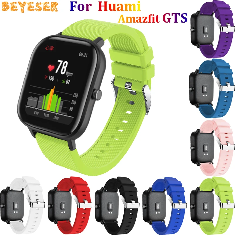 Для Xiaomi Huami Amazfit GTS силиконовый ремешок на запястье Замена для samsung Galaxy watch 42 мм gear sport/s2 Смарт-часы полосы