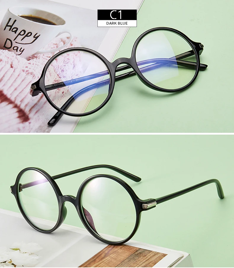 Синий светильник, очки, оправа Очки для работы за компьютером, Ретро стиль, круглые очки, оправа для женщин, близорукость, оправа для мужчин, оправа для очков