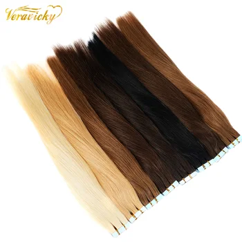 

Tape in Hair Extensions Human Hair Double Side Tape Seamless Skin Weft 16-22inch Machine Made Remy Natural Hair Extensions