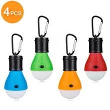 Новинка 4 шт. наружный аварийный светильник светодиодный походный светильник Hik палатка Прочный рыболовный фонарь ABS подвесной светильник с использованием батареек AAA