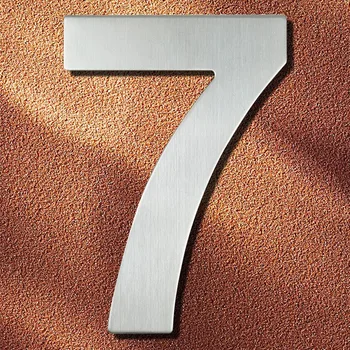 

15cm House Number Sign #7 Huisnummer Outdoor Silver 6 inch.Door Numbers Plate Home Address Signage Numeros Casa Exterior Big