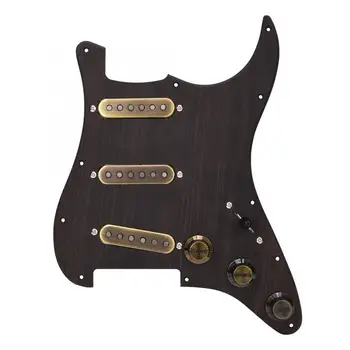 

Red Wood Color Prewired Pickguard Pickup Set Eco-friendly SSS Loaded Pickguard Back Plate Guitar Replacement Parts