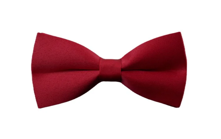 Spot Men's Pure Color Polyester Silk Bowknot Casual Dress Korean Red Black Bow Tie baby boy ties