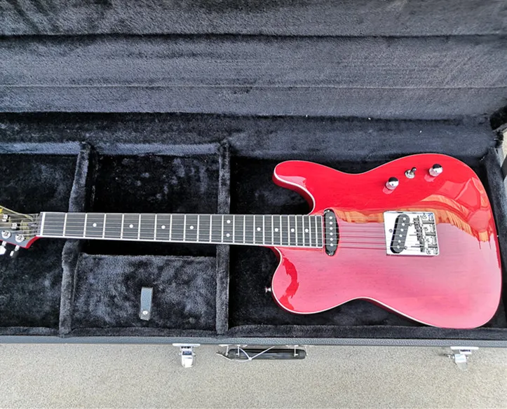 

Factory custom Top Quality Red Tlr Guitar with black Hardwares SS Pickups,customized!T-23