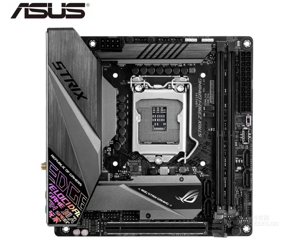Материнская плата Б/у оригинальная материнская для ASUS ROG STRIX Z390-I GAMING LGA 1151 DDR4 I3 I5 I7
