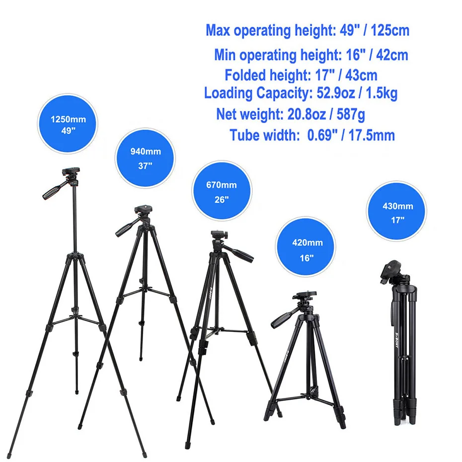 SVBONY Tripod Portable 49" Travel Aluminum Lightweight DSLR Cameras Video Spotting Scope Watching Carrying Bag SV102 SV101 detachable tripod