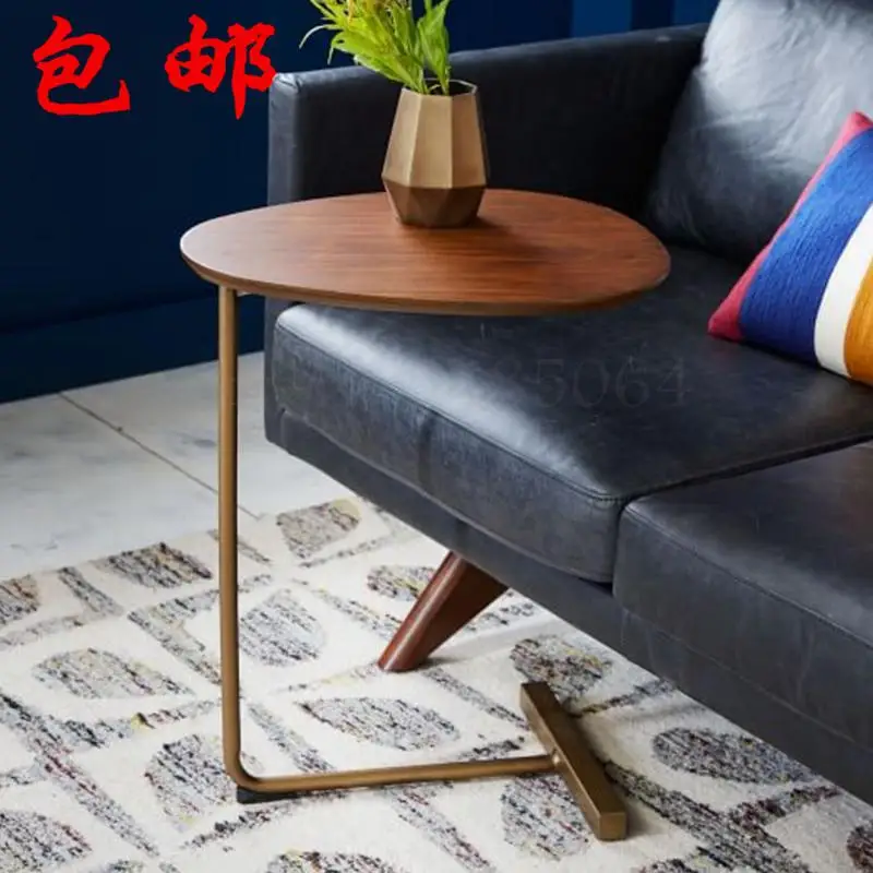 Creative Simple Oval Small Coffee Table Mobile Solid Wood Iron Sofa Corner Table Lazy Bedside Reading Table Creative Simple Oval Small Coffee Table Mobile Solid Wood Iron Sofa Corner Table Lazy Bedside Reading Table