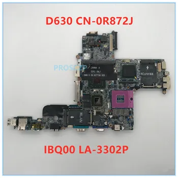

High quality For Latitude D630 Laptop motherboard CN-0R872J 0R872J R872J IBQ00 LA-3302P 100% full Tested