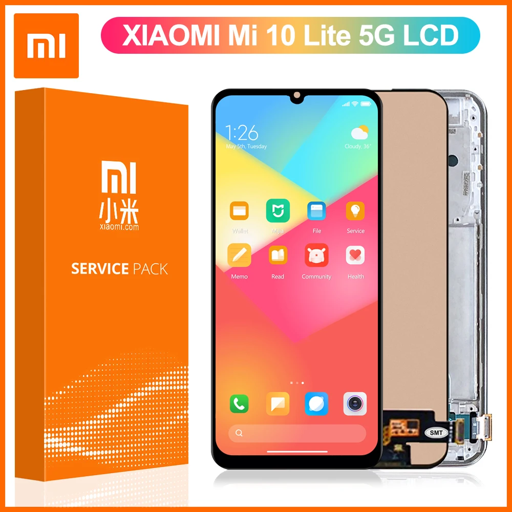 100% протестированный ЖК-дисплей Mi 10 Lite для Xiaomi Mi10 сенсорный экран дигитайзер в