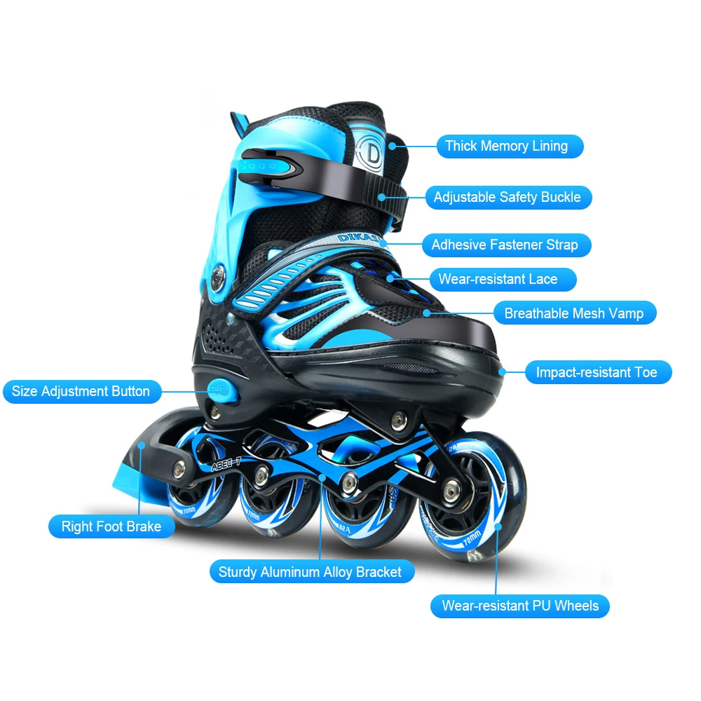 Roller skating wheels roller skating shoes set Adjustable Illuminating Inline Skates with Light Up Wheels for Kids and Youth