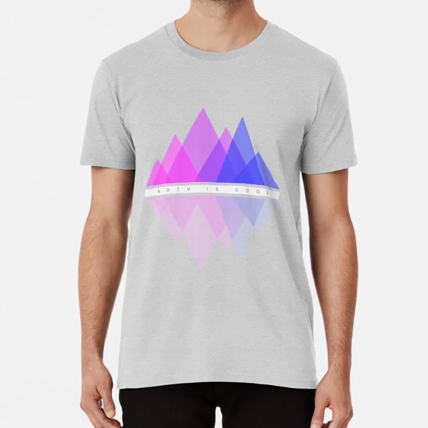 

Both is Good T shirt lgbt bisexual bi bi pride pride mountains geometric biromantic