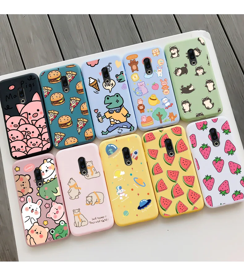 cases for meizu belt TPU Shell Black Soft For Meizu 16 Case Personality Tide Shell For Meizu 16 Plus Case Cartoon Cute Trend Shell For Meizu 16 Case meizu phone case with stones craft