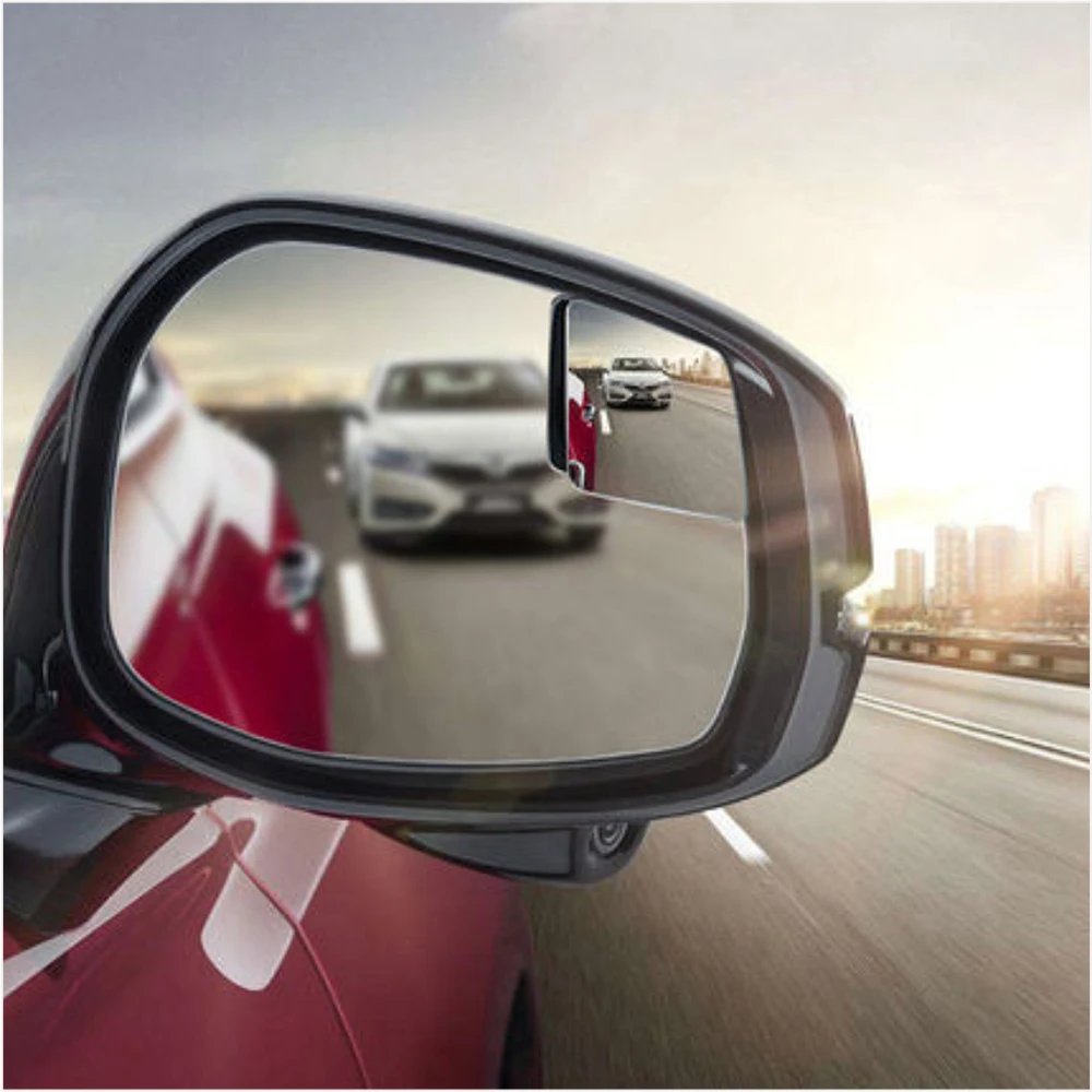 2pcs Car 360 Degree Framless Blind Spot Mirror Wide Angle Sector Convex Mirror Sector Side Blindspot Rearview Parking Mirror