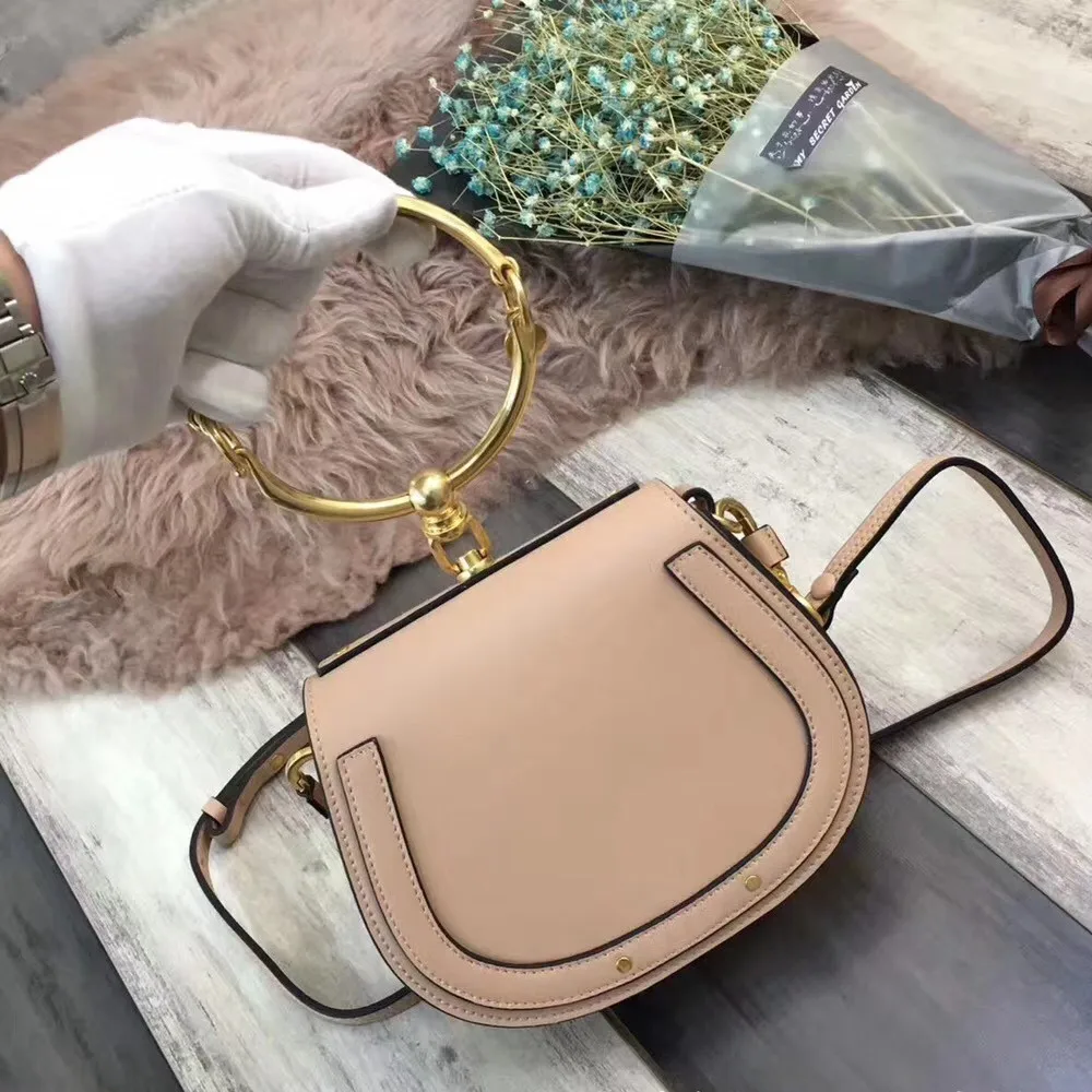 pink Новинка, роскошная женская сумка, брендовые сумки, натуральная кожа, кошелек, кольцо, Дамская мода, мини дизайнерская сумка на плечо, сумка через плечо NILE - Цвет: pink