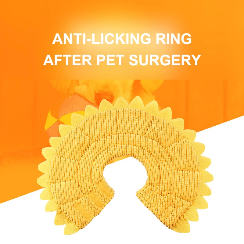 

Pet Elizabeth Collar Anti-Biting Adjustable Cute Sunflower Shape Collar Dog Cat Protective Collar Soft Headgear Pet Accessories