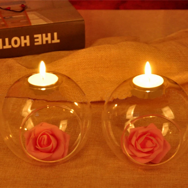 

Flower Holder Candle Holder Glass Vase 10cm Plants Container Decor Creative Candles Glasscandleholder Home & Garden