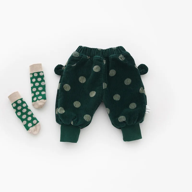 Newborn Retail New Winter Kids Clothing Boys Girl Infant Fashion Dot Bottom Harem Pants Leggings Trousers Children PP Pants