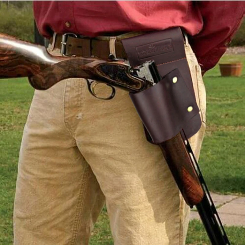Tourbon Hunting Shooting Gun Butt Rest Western Leather Belt Gun Holster in US 