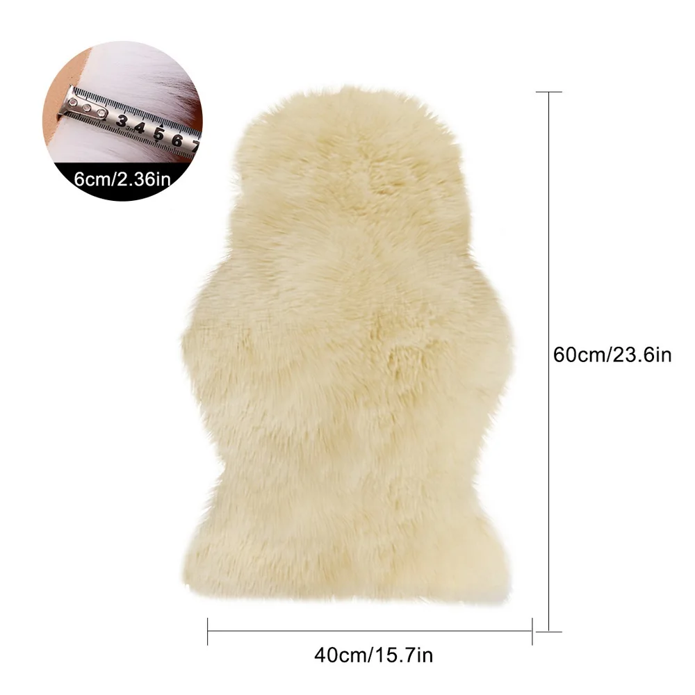 Fur Artificial Washable Bedroom Faux Mat Sheepskin Plain Fluffy Rugs Hairy Carpet Living Room Bedroom Rugs - Цвет: A10 40x60cm