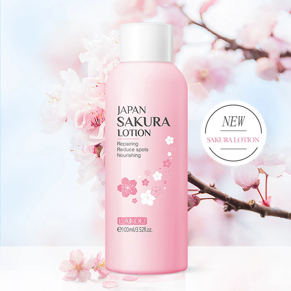 

LAIKOU Japan Sakura Lotion keep nourishing Lock Water Improve Dullness Facecare Essence Anti Wrinkle Brighten Skin Care Liquid