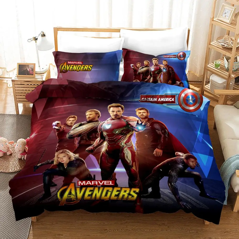Комплект постельного белья Marvel Человек-паук Железный человек Капитан Америка 3d