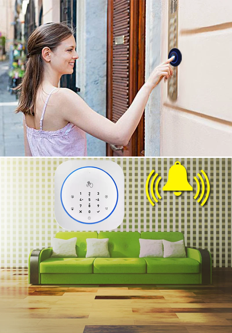 Gsm sistema de alarme seguro rfid app