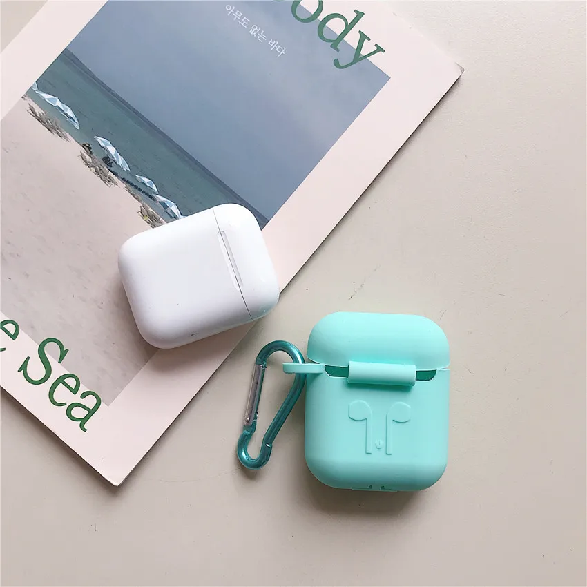 Мини Мягкий силиконовый чехол для Apple Airpods, ударопрочный чехол для Apple, гарнитура для Airpods, чехлы ярких цветов, защитный чехол