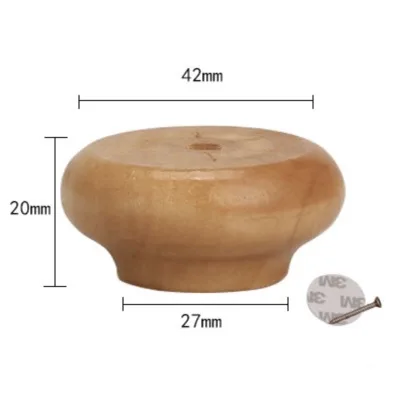 Free Shipping 8Pieces/Lot Height:20x42mm Solid Wood Cabinet Table Foot Mat Ball Furniture Legs Pad