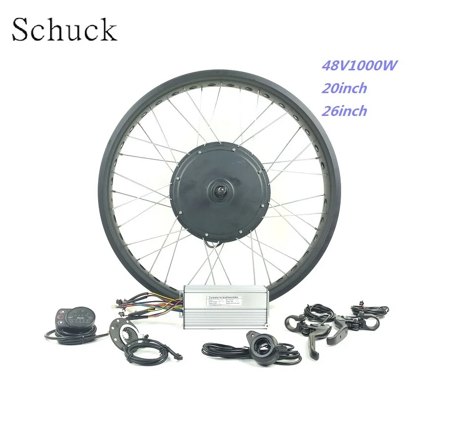 Schuck 48V1000W Электрический велосипед BLDC Снежный велосипед 20 или 26 дюймов задний вращающийся Мотор Ступицы Колеса с LED900S дисплеем