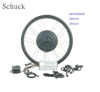 

Schuck 48V1000W electric bicycle BLDC snow bike 20 or 26 inch rear rotate wheel hub motor fat tire with LED900S display