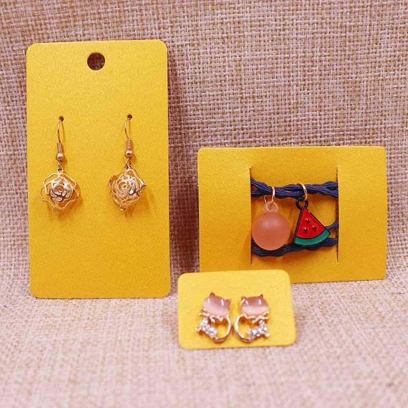 

2018 hot sale New DIY 200pcs Shinning Yellow Earring Card For 1 Pair Earring 5X9cm Or 2.5x3.5cm Earring Or 5X7CM Hair Clip Card