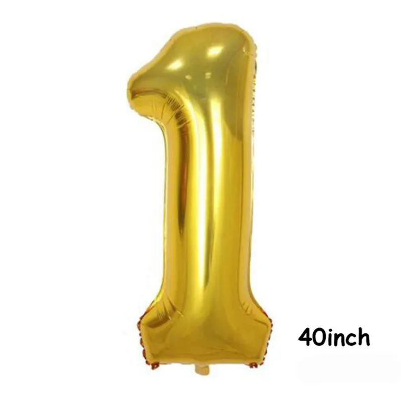 1pcs 40inch 1 Одноразовые бумажные столовые приборы из золотой фольги для дня рождения, украшения для детей и взрослых, воздушные шары для празднования дня рождения - Цвет: 1pcs 40inch 1